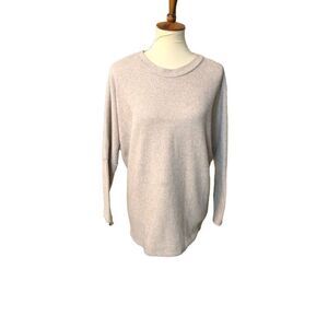 Love Kuza oatmeal waffled dolman sleeve jersey knit boxy pullover